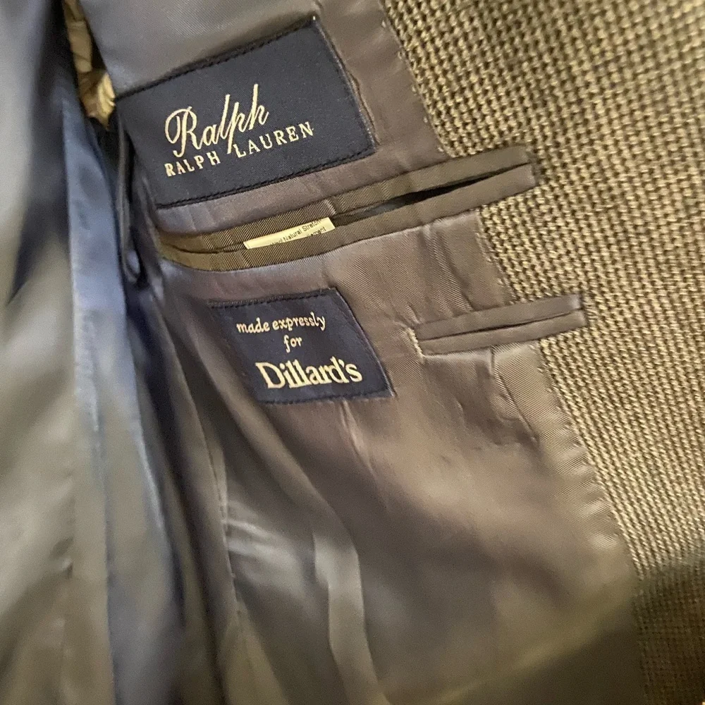 NWT Ralph Lauren Men’s Gray Two Button Wool Sport Coat Sz 40 Long - Picture 9 of 9